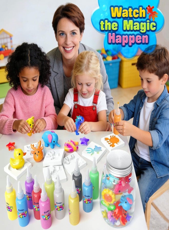 كودو مجموعة أدوات صنع ألعاب جنية الماء السحرية، جل مائي على شكل جنية أكوا لصنع ألعاب إسفنجية للأطفال الصغار، ألعاب للبنات والأولاد، هدايا أعياد الميلاد والكريسماس، لوازم فنية وحرف يدوية للأطفال من عمر 4-6 و4-8 و8-12 سنة - Image 5